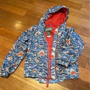 LL Bean kids size 4 shark rain jacket